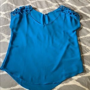 Blue top with sleeve detail